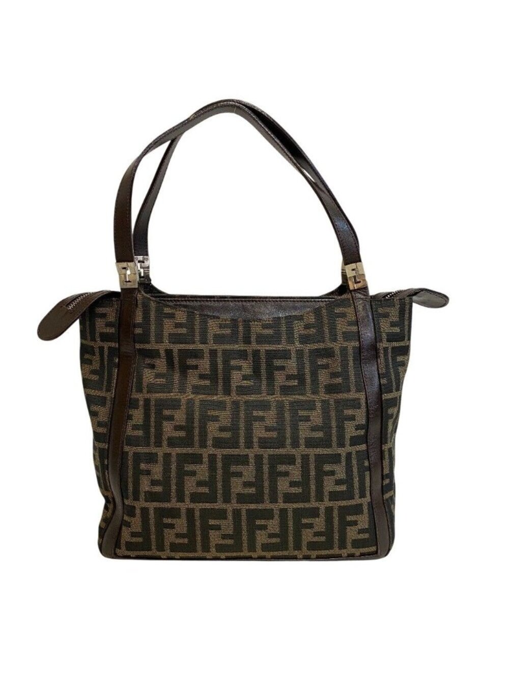 Fendi Zucca Leather Handbag Brown